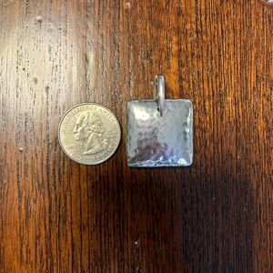 Sold Sterling Silver Hammered Square pendant